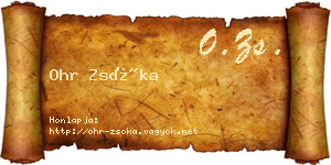 Ohr Zsóka névjegykártya